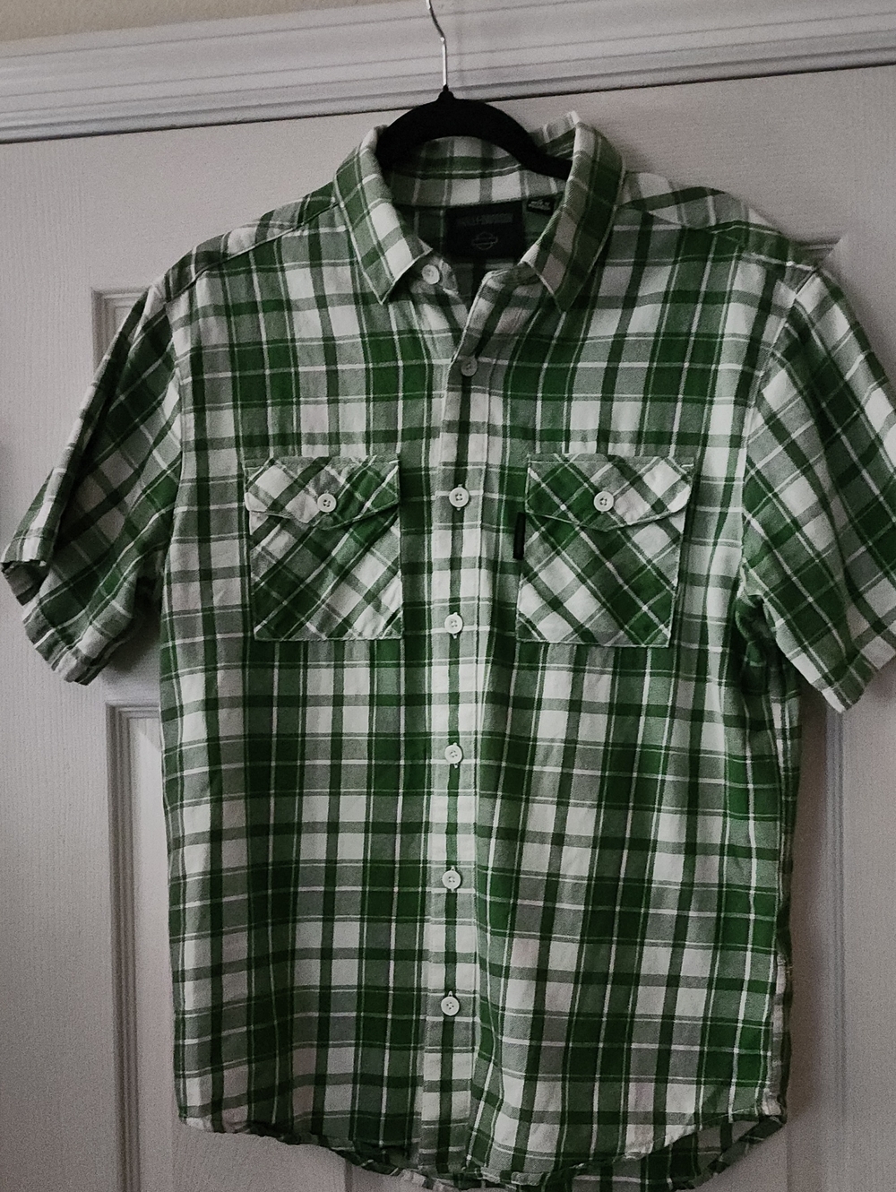 Harley Green White Button Down Shirt